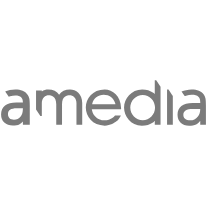 Amedia logo. 